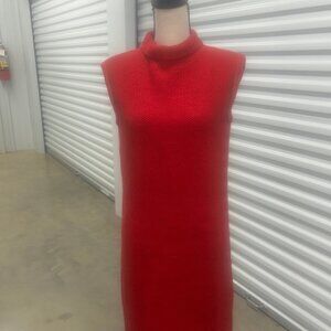 Red Knit Sleeveless Sheath Dress Est Med